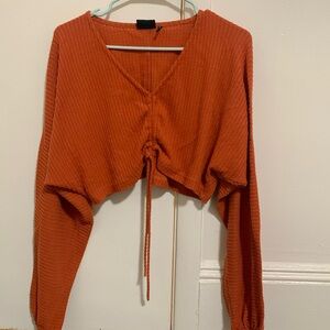 Urban Outfitters Out From Under Sadie Shirred Top in burnt orange